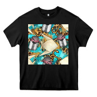 Black Paper Fish And Canned With Anchor Seamless Pattern Pbs Heavy Core Tee - BundleAndBundleShop