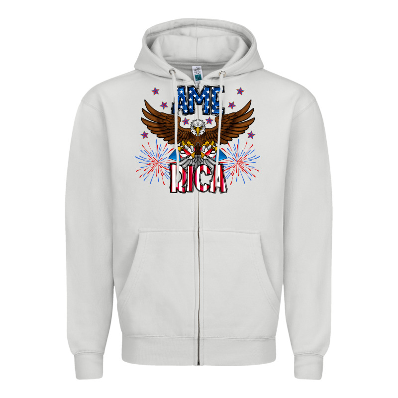 America Eagle Zipper Hoodie by CowhideDigitalArt | Teevron