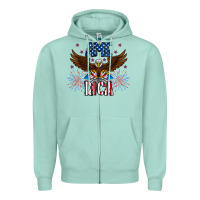 Seafoam America eagle Zipper Hoodie - CowhideDigitalArt