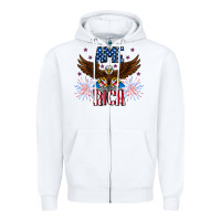 White America eagle Zipper Hoodie - CowhideDigitalArt