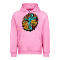 Fuchsia Pink western turquoise's leopard cross  wooden aztek sunflowers background Urban Hoodie - BarkalooDesign