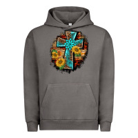 Pigment Tornado western turquoise's leopard cross  wooden aztek sunflowers background Urban Hoodie - BarkalooDesign