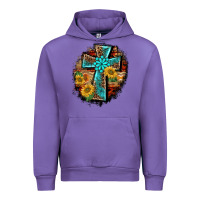 Tulip western turquoise's leopard cross  wooden aztek sunflowers background Urban Hoodie - BarkalooDesign