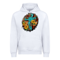 White western turquoise's leopard cross  wooden aztek sunflowers background Urban Hoodie - BarkalooDesign