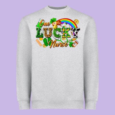 One Lucky Nurse Heavyweight Sweatshirt Designed By Fadigitalartstudio