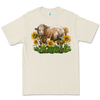 Bone simmental bull with sunflowers Premium Tee - LillyAllenDesigns