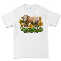 White simmental bull with sunflowers Premium Tee - LillyAllenDesigns