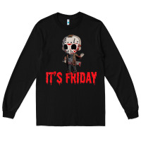 Black Funny Friday 13th Funny Halloween Horror Long Sleeve Tee - lanVoArt
