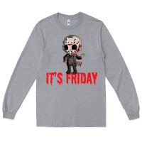 Heather Grey Funny Friday 13th Funny Halloween Horror Long Sleeve Tee - lanVoArt