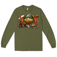 Army Green joy to the world Long Sleeve Tee - CowGirlArtShop