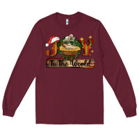 Burgundy joy to the world Long Sleeve Tee - CowGirlArtShop