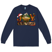 Navy joy to the world Long Sleeve Tee - CowGirlArtShop