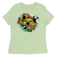 Matcha Texas Map Sunflower Cactus Serape Ladies Tee - RanaPortraitStore