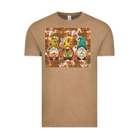 Vintage Coffee Fall gnomes Vintage Tee - NancyCooperArtShop