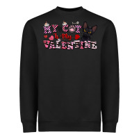 Black my cat is my valentine Heavyweight Sweatshirt - FaDigitalArtStudio