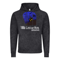 Vintage Black 1886 Crescent Hotel Eureka Springs Arkansas USA Halloween Haunted Bat  Vintage Hoodie - lanVoArt