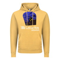 Vintage Mustard 1886 Crescent Hotel Eureka Springs Arkansas USA Halloween Haunted Bat  Vintage Hoodie - lanVoArt
