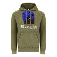 Vintage Olive 1886 Crescent Hotel Eureka Springs Arkansas USA Halloween Haunted Bat  Vintage Hoodie - lanVoArt