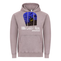Vintage Zinc 1886 Crescent Hotel Eureka Springs Arkansas USA Halloween Haunted Bat  Vintage Hoodie - lanVoArt