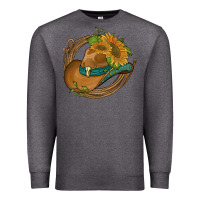 Charcoal Heather western hat with sunflowers and rope Premium Sweatshirt - Artiststas