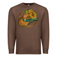 Chestnut western hat with sunflowers and rope Premium Sweatshirt - Artiststas