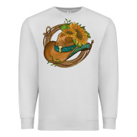 Dove Grey western hat with sunflowers and rope Premium Sweatshirt - Artiststas