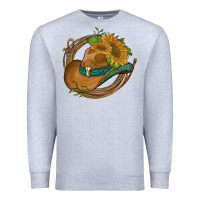 Heather Grey western hat with sunflowers and rope Premium Sweatshirt - Artiststas