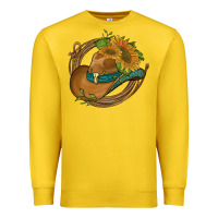 Lemon western hat with sunflowers and rope Premium Sweatshirt - Artiststas