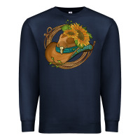 Navy western hat with sunflowers and rope Premium Sweatshirt - Artiststas