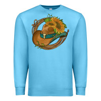 Western Hat With Sunflowers And Rope Premium Sweatshirt | Teevron
