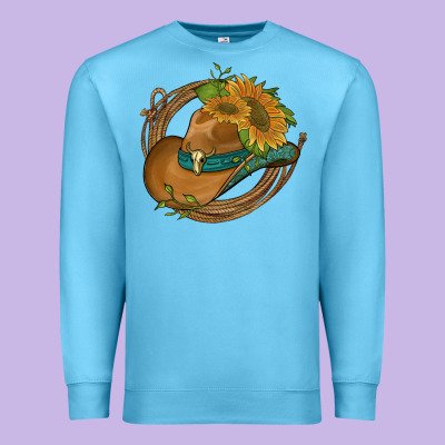 Western Hat With Sunflowers And Rope Premium Sweatshirt Designed By Artiststas