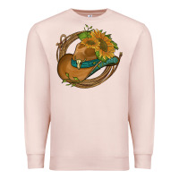 Pale Pink western hat with sunflowers and rope Premium Sweatshirt - Artiststas