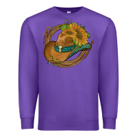 Purple western hat with sunflowers and rope Premium Sweatshirt - Artiststas