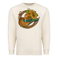 Sandshell western hat with sunflowers and rope Premium Sweatshirt - Artiststas