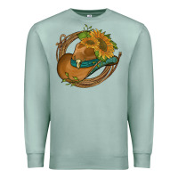 Seafoam western hat with sunflowers and rope Premium Sweatshirt - Artiststas