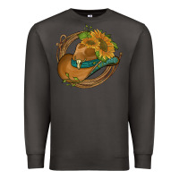 Smoke western hat with sunflowers and rope Premium Sweatshirt - Artiststas