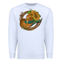 White western hat with sunflowers and rope Premium Sweatshirt - Artiststas