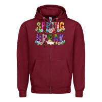Burgundy SPRING BREAK Zipper Hoodie - CowhideDigitalArt