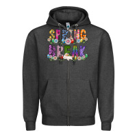 Charcoal Heather SPRING BREAK Zipper Hoodie - CowhideDigitalArt
