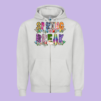 Spring Break Zipper Hoodie Designed By Cowhidedigitalart