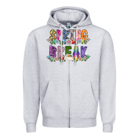 Heather Grey SPRING BREAK Zipper Hoodie - CowhideDigitalArt