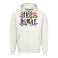 Oatmeal Heather SPRING BREAK Zipper Hoodie - CowhideDigitalArt