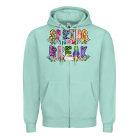 Seafoam SPRING BREAK Zipper Hoodie - CowhideDigitalArt