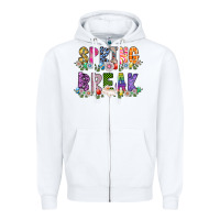 White SPRING BREAK Zipper Hoodie - CowhideDigitalArt