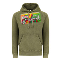 Vintage Olive old school fruit stripe gum Vintage Hoodie - lanVoArt