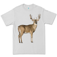 Dove Grey white tailed buck deer Premium Tee - LillyAllenDesigns