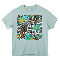Arona Western Gun And Sheriff Stars With Cowhide Seamless Pattern Heavy Core Tee - BundleAndBundleShop
