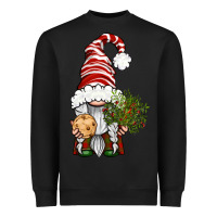 Black Christmas Gnome With Cookie Heavyweight Sweatshirt - BundleAndBundleShop