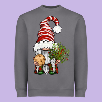 Christmas Gnome With Cookie Heavyweight Sweatshirt Designed By Bundleandbundleshop