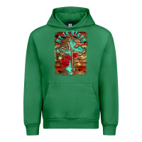 Emerald he is risen cross with roses background Urban Hoodie - BarkalooDesign